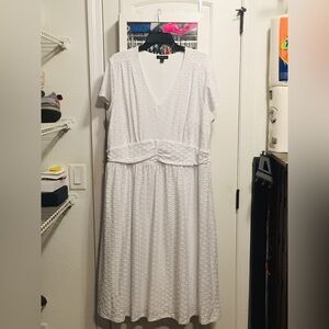 Lane Bryant white eyelet lace dress